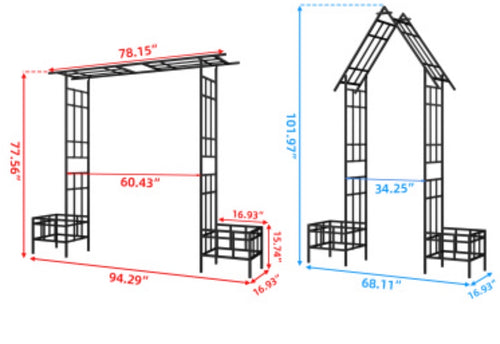 Premium 7.2ft Circular Metal Event Arch Frame- Black